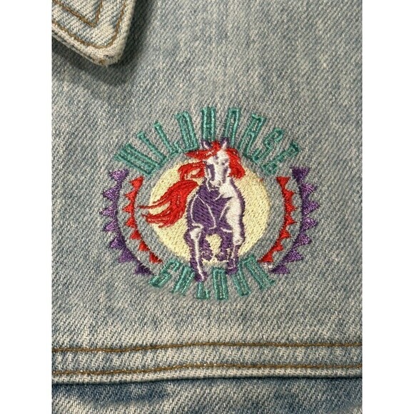 Vintage Wildhorse Saloon Embroidered Jean Jacket Vest  Nashville Size Small - Picture 5 of 6